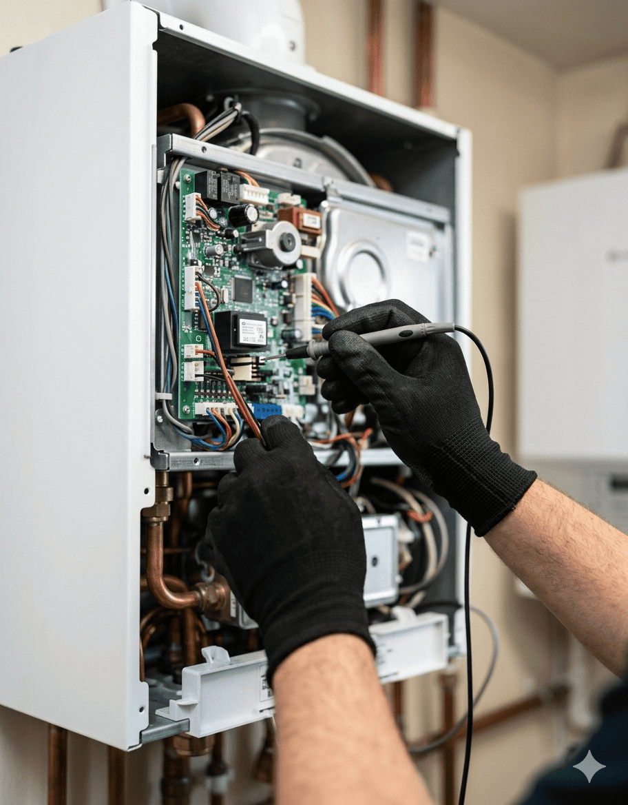 technical-boiler-repair-diagnostic-circuit-board